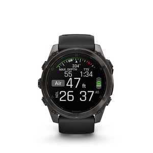 fenix 8 51mm AMOLED Sapphire Carbon Gray DLC Titanium with Black Gray Silicone Garmin
