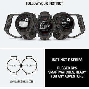 Garmin Instinct E 45mm, Outdoor GPS Smartwatch 16 Days Battery Life, Charcoal Garmin