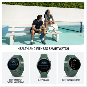 Garmin Vivoactive 6 Fitness GPS Smartwatch Metallic Jasper Green with Green Band