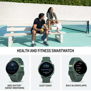Garmin Vivoactive 6 Fitness GPS Smartwatch Metallic Jasper Green with Green Band Garmin