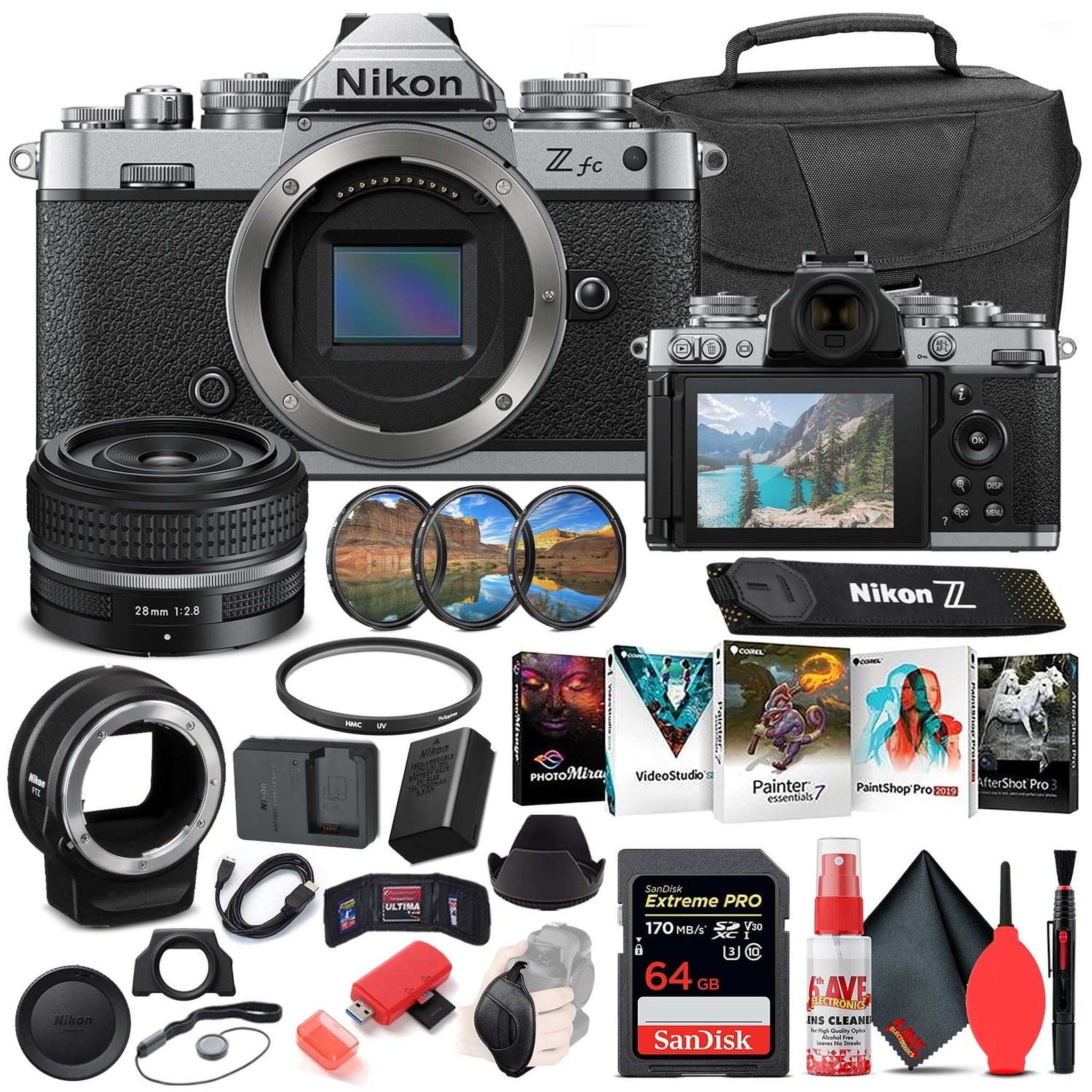 Nikon Z fc Digital Camera with 28mm Lens INTL Bundle with FTZ Adapter - Nikon