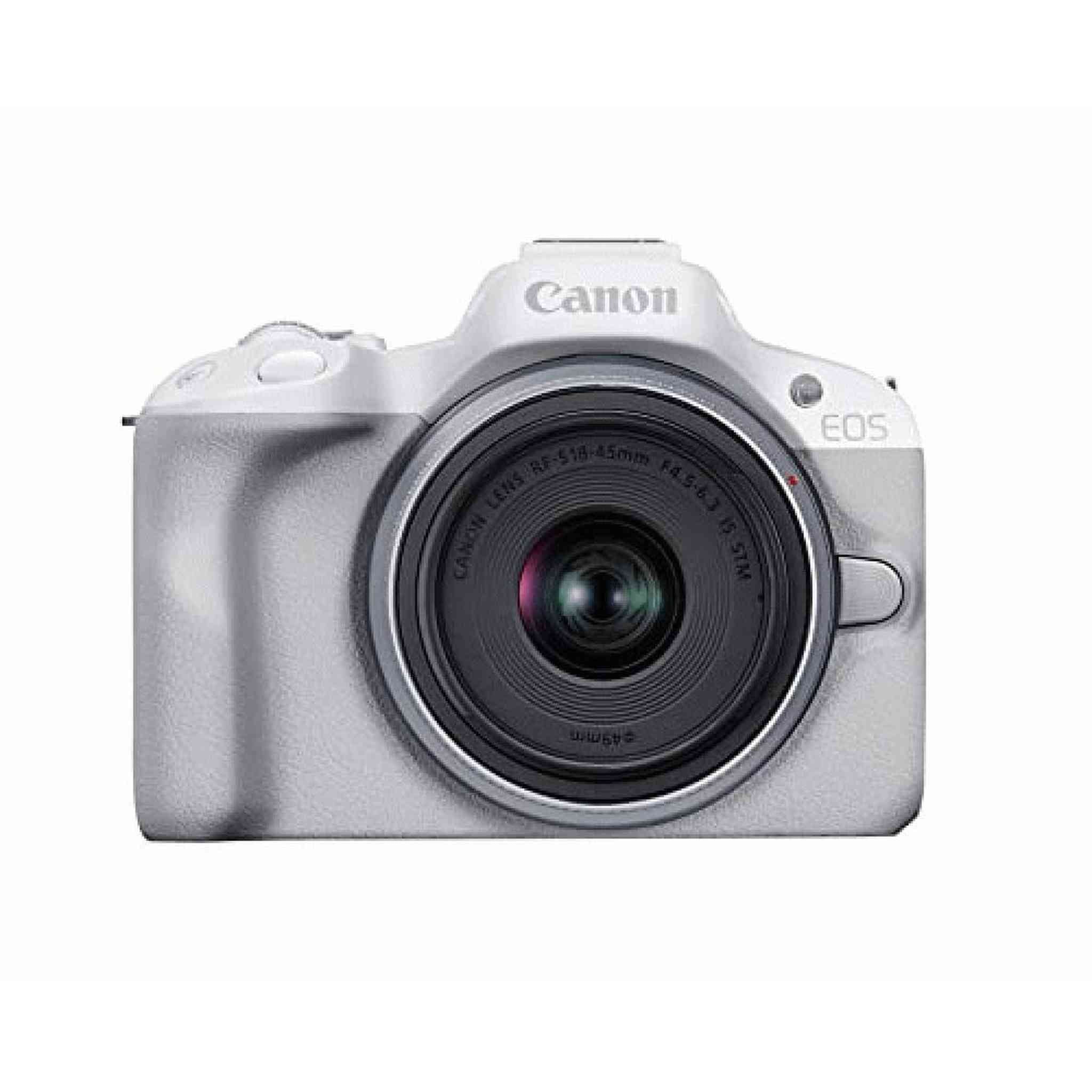 Canon EOS R50 Mirrorless Vlogging Camera White w/RF-S18-45mm F4.5-6.3 is STM Lens, 24.2 MP, 4K Video, Subject Detection & Tracking, Compact, Smartphone Connection, Content Creator Canon