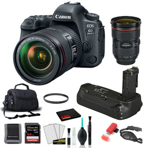 Canon 6D Mark II Camera with 24-105mm Lens Kit with EF 24-70mm Lens + More Canon