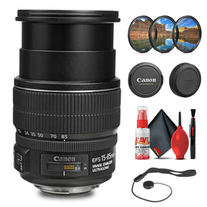 Canon EF-S 15-85mm f/3.5-5.6 IS USM Lens with Filter Kit + Cleaning Kit + More Canon