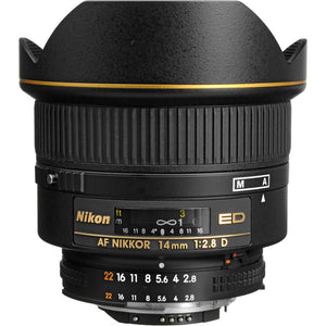 Nikon AF 14mm f/2.8D ED Wide-Angle Prime Lens 1925 Intl Model Bundle - Reconditioned Nikon
