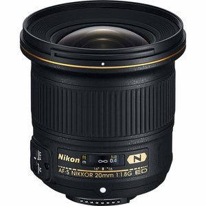 Nikon AF-S 20mm f/1.8G ED Prime Lens 20051 Intl Model Bundle - Reconditioned Nikon
