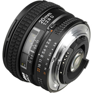 Nikon AF 20mm f/2.8D Wide-Angle Prime Lens 1913 Intl Model Bundle - Reconditioned Nikon