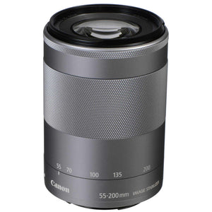 Canon EF-M 55-200mm f/4.5-6.3 IS STM Lens Silver 1122C002 + Filter Kit - Bundle - Reconditioned Canon