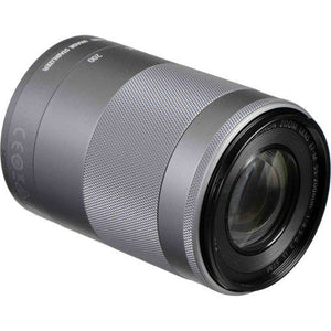 Canon EF-M 55-200mm f/4.5-6.3 IS STM Lens Silver 1122C002 + Filter Kit - Bundle - Reconditioned Canon