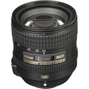Nikon AF-S NIKKOR 24-85mm f/3.5-4.5G ED VR Lens 2204 + Filter Kit + Cap Keeper - Bundle - Reconditioned Nikon