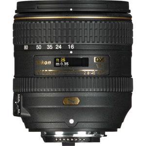 Nikon AF-S DX NIKKOR 16-80mm f/2.8-4E ED VR Lens 20055 + 64GB Memory Card - Bundle Nikon