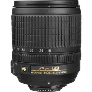 Nikon AF-S DX NIKKOR 18-105mm f/3.5-5.6G ED VR Lens 2179 + 64GB Memory Card - Bundle Nikon