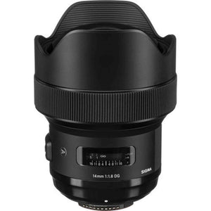 Sigma 14mm f/1.8 DG HSM Art Lens for Nikon F with Backpack, Tripod, and 64GB SD SIGMA
