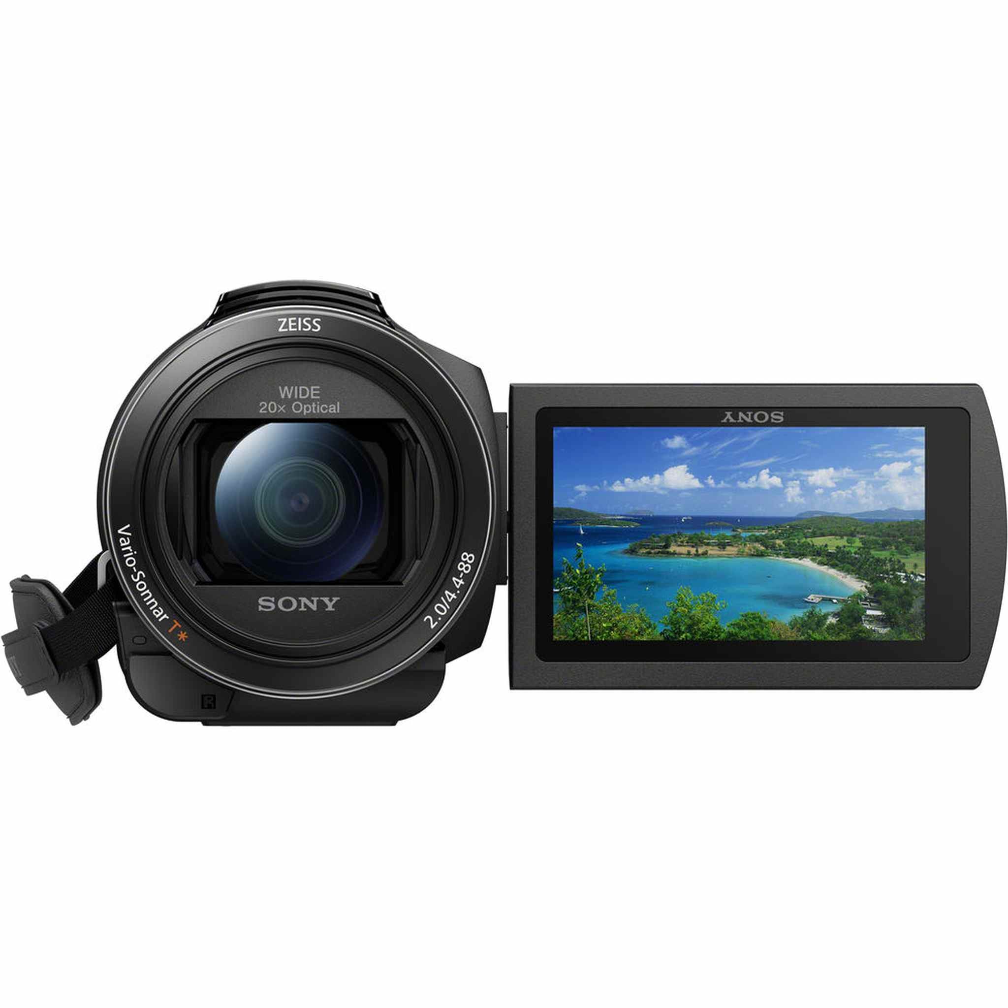 Sony FDR-AX43 UHD 4K Handycam Camcorder + 4K Monitor + 2 x 64GB Cards + More