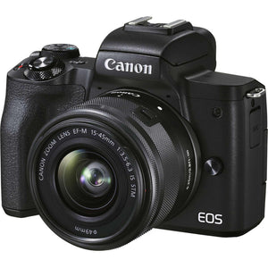 Canon EOS M50 Mark II Mirrorless Camera W/ 15-45mm Lens + 64GB Card + More - Reconditioned