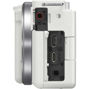 Sony ZV-E10 Mirrorless Camera w/ 16-50mm Lens White + Extra Battery + Software Sony