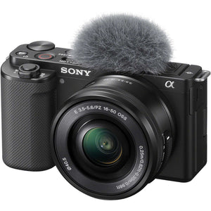 Sony ZV-E10 Mirrorless Camera w/ 16-50mm Lens Black + Extra Battery + Software Sony