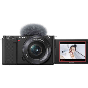 Sony ZV-E10 Mirrorless Camera w/ 16-50mm Lens Black + Extra Battery + Software Sony