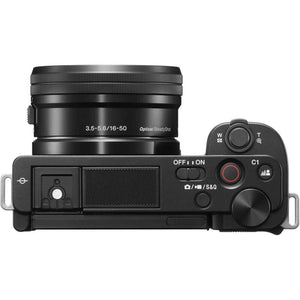 Sony ZV-E10 Mirrorless Camera w/ 16-50mm Lens Black + Extra Battery + Software Sony