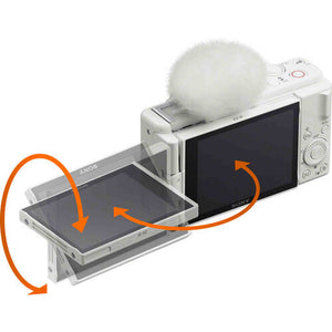 Sony ZV-1F Vlogging Camera White ZV1F/W + Filter Kit + 64GB Card + Card Reader Sony