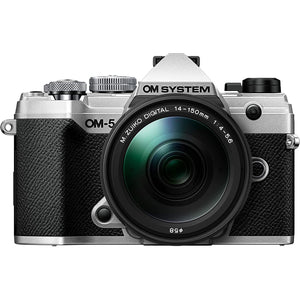 OM System OM-5 Black Micro Four Thirds System Camera w/ 14-150mm f4.0-5.6 II Silver OM System