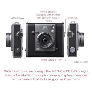 Fujifilm Instax Wide Evo Hybrid Instant Film Camera + Brushed Metallics Film Fujifilm