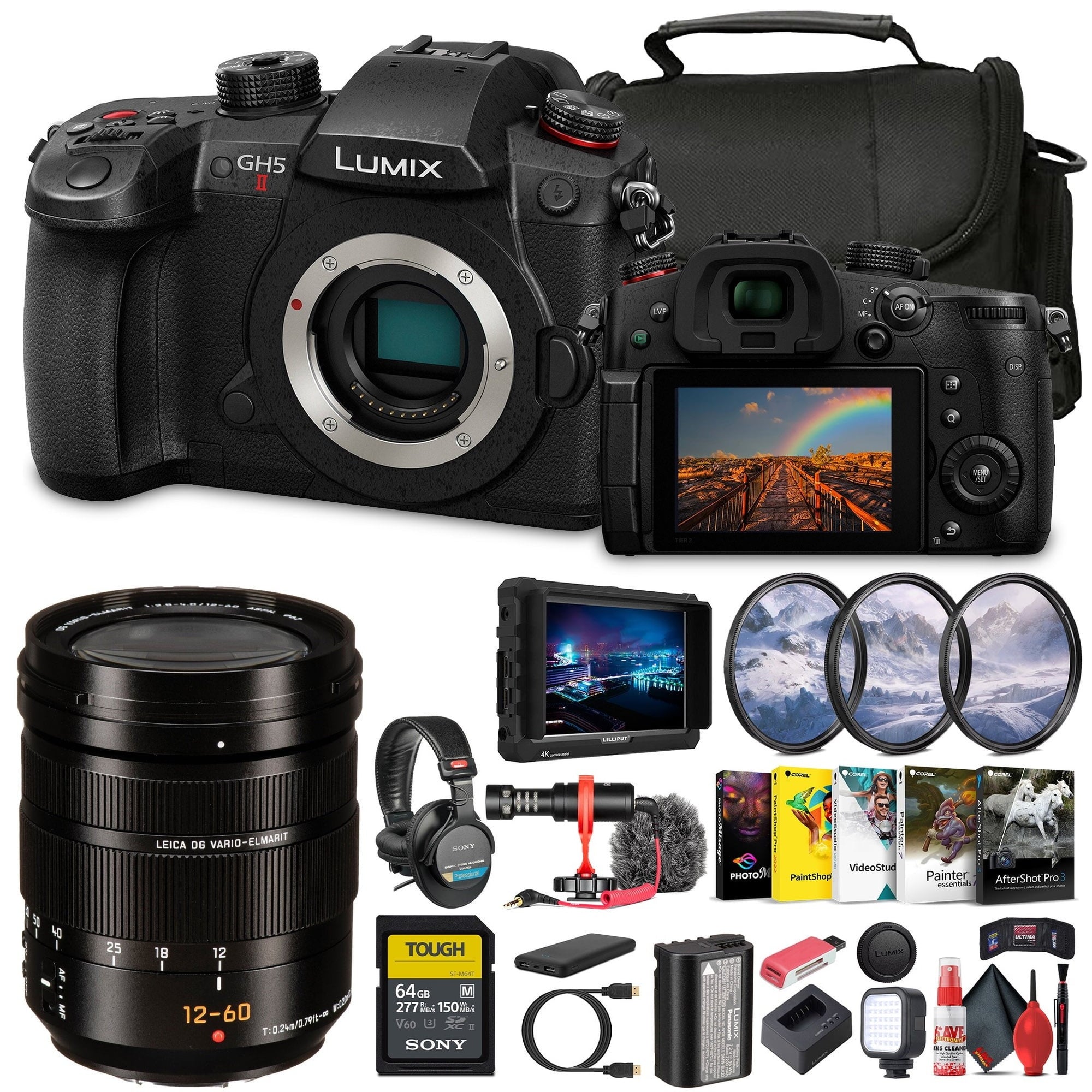 Panasonic Lumix GH5 II Mirrorless Camera DC-GH5M2BODY Bundle With Extra 12-60mm Lens