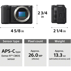 Sony Alpha ZV-E10 II Camera W/ 16-50mm Lens + Sony E 10-18mm Lens + 64GB + More Sony