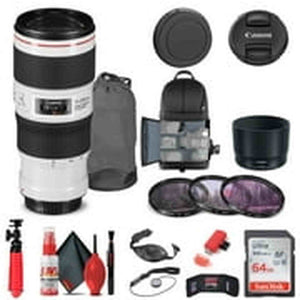 Canon EF 70-200mm f/4L IS II USM Lens 2309C002 + Filter Kit + BackPack + More Canon