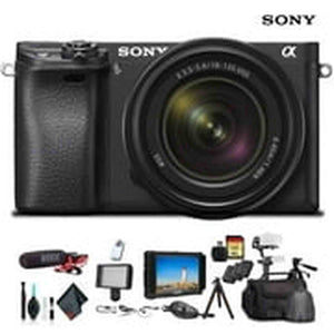 Sony Alpha a6300 Mirrorless Camera with 18-135mm Lens With Soft Bag, Zhiyun-Tech WEEBILL Stabilizer, 2x Extra Batteries, Rode Mic, LED Light, 2x 64GB Cards, 4K Monitor , Plus Essential Accessories Sony