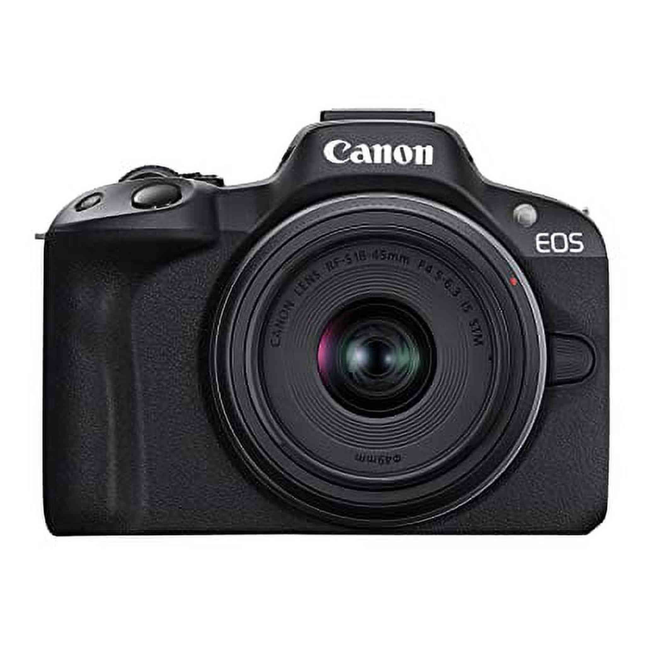 Canon EOS R50 Mirrorless Vlogging Camera Black w/RF-S18-45mm F4.5-6.3 is STM & RF-S55-210mm F5-7.1 is STM Lenses, 24.2 MP, 4K Video, Subject Detection & Tracking, Compact, Smartphone Connection Canon