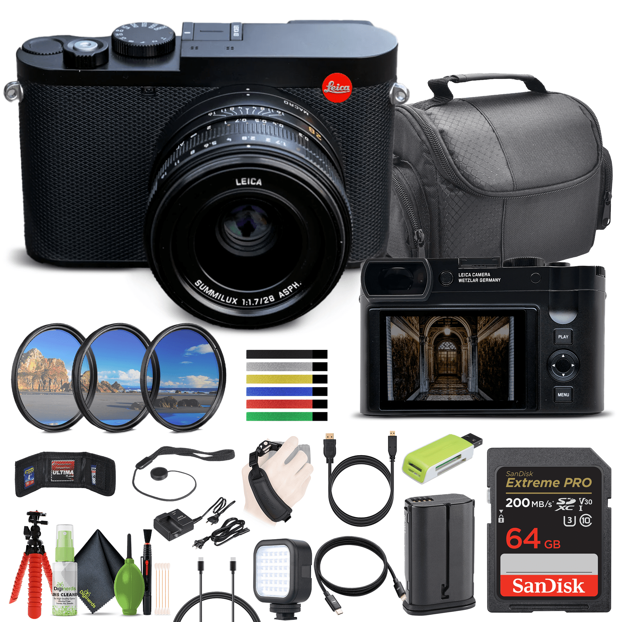 Leica Q3 Compact Digital Camera, 60MP Full-Frame BSI CMOS Sensor Bundle
