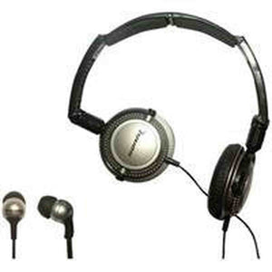 Soniq KABOOM! Headphone/Earphone Combo Pack, 18 Hz to 22 kHz Frequency Response, Silver Soniq