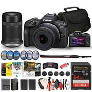 Canon EOS R100 Mirrorless Camera with 18-45mm and 55-210mm Lenses Kit + Filters + More Canon