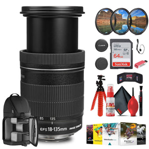 Canon EF-S 18-135mm f/3.5-5.6 IS Lens with 64GB Extreme Pro Card + More Canon