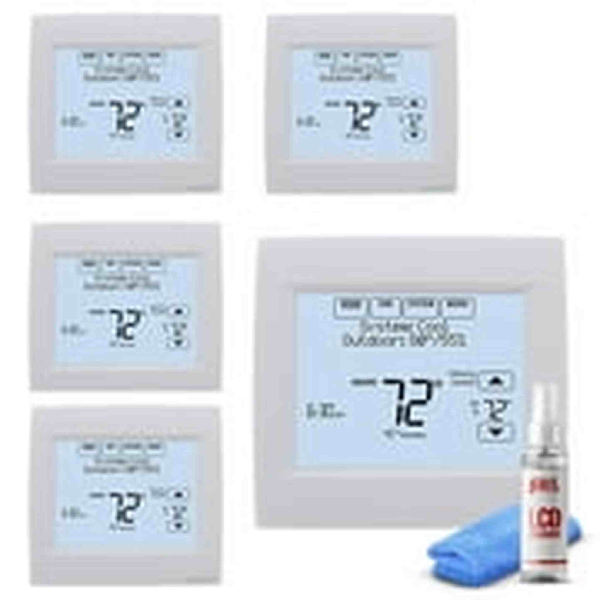 5-Pack Honeywell VisionPRO 8000 Thermostat - White + LCD Cleaner Honeywell