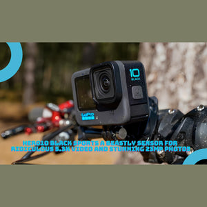 GoPro HERO10 - Action Camera + 64GB Card, 50 Piece Accessory Kit and 2 Batteries - Used