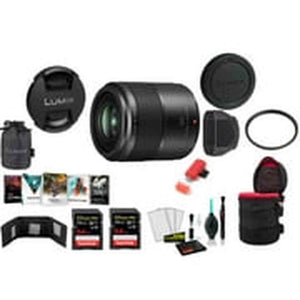 Panasonic Lumix G Macro 30mm f/2.8 ASPH. MEGA O.I.S. Lens with 2x 64 Memory Cards and More International Model Panasonic
