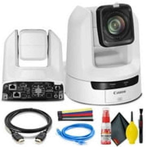 Canon CR-N300 4K NDI PTZ Camera with 20x Zoom Titanium White - Bundle Canon