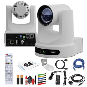 PTZOptics Move SE PTZ Camera with 20x Optical Zoom White PT20X-SE-WH-G3 + Wall Mount PTZOptics