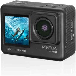 Minolta MNX5K1 5K Ultra HD, 24 MP Action Camera Kit, Waterproof Case- Bundle Kit Minolta