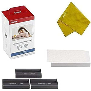 Canon KP-108IN 3 Color Ink Cassette and 108 Sheets 4 x 6 Paper Glossy for SELPHY CP1300, CP1200, CP910, CP900, CP760, CP770, CP780 CP800. Bonus: Quality Photo Microfiber Cloth Canon
