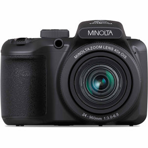 Minolta 20 Mega Pixels 40x Optical Zoom Digital Camera, 1080p FHD Video Bundle, Black Minolta