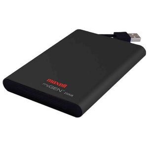Maxell myGEN 250 GB Portable External Hard Drive MY-250 Black Maxell
