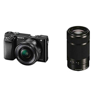 Sony a6000 mirrorless Camera Bundle 16-50mm F3.5-5.6 and 55-210mm F4.5-6.3 Lens, 32GB Card, case Renewed - Reconditioned Sony