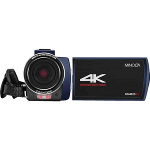 Minolta MN4K25NV 4K Ultra HD 30 MP Night Vision Camcorder MN4K25NV-W-BL Bundle Minolta