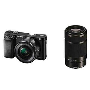 Sony a6000 mirrorless Camera Bundle 16-50mm F3.5-5.6 and 55-210mm F4.5-6.3 Lens, 32GB Card, case Renewed - Reconditioned Sony