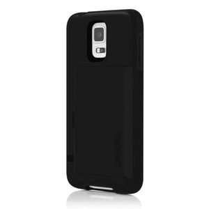 Incipio Stowaway Credit Card Case for Samsung Galaxy S5 - Retail Packaging - Black/Black - Used Incipio