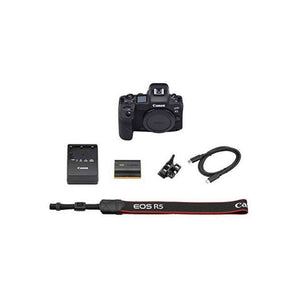Canon EOS R5 Full-Frame Mirrorless Camera with 8K Video, 45 Megapixel Full-Frame CMOS Sensor, DIGIC X Image Processor, Dual Memory Card Slots, and Up to 12 fps Mechnical Shutter, Body Only - Used Canon