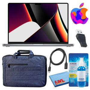 Apple MacBook Pro 16" Laptop 2021, M1 Pro, 512GB/1TB, Space Gray + Carry Bag - Reconditioned Apple